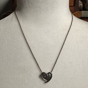 Mary Kay Silver Tone Heart Necklace